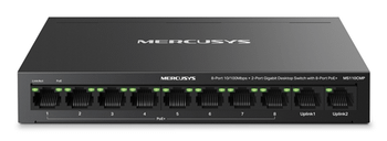 SWITCH POE+ NO GESTIONABLE MERCUSYS MS110CMP 10P 10xRJ45 100Mbps 8xPoE+ 2xGbps 65W 250m