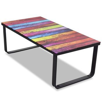 Mesa De Centro Con Superficie Con Estampado De Arco Iris Vidaxl