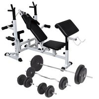 banco musculacion con soporte pesas pesas y mancuernas 90 kg vidaxl