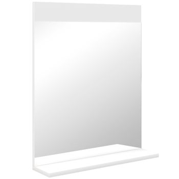 HOMCOM Espejo de Baño de Pared con Estante Abierto Espejo para Entrada Pasillo 50x12x60 cm Blanco