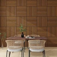 set de 12 paneles acusticos vang 3d 432 m lamas lineales - teca neuholz