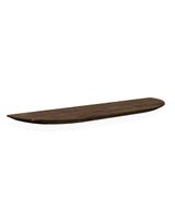 estante redondeado de madera maciza flotante tono nogal 120x32cm