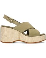 de clarks sandalia casual de nobuk con cuna y plataforma oliva