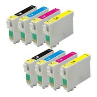 compatible multipack epson stylus sx445we printer ink cartridges 8 pack -c13t12814011