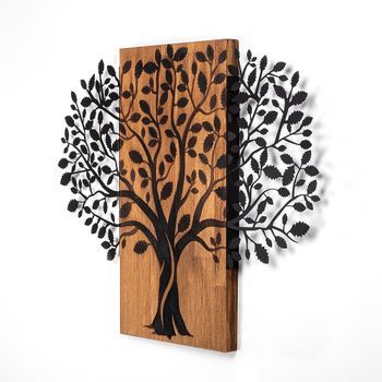 Decoración Pared De Madera Magical Árbol-378 Nogal Negro 73x58 Cm