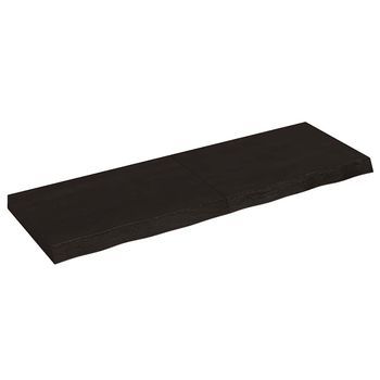 Encimera De Baño | Mueble De Baño Madera Tratada Marrón Oscuro 120x40x(2-6) Cm