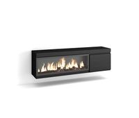 mueble tv  television  muebles de salon almacenaje  160  para tv hasta 65  chimenea electrica xxl  colgado suspendido  estilo moderno  negro