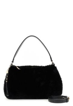 bolso de hombro de suave pelo sintético black taglia unica