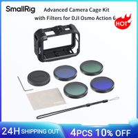 kit de jaula para camara smallrig osmo action 6 advanced con filtros para dji osmo action 6 con cubierta de lente de silicona filtro nd81632cpl