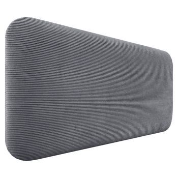 Dhome Cabecero Tapizado En Pana Liso Redondeado Pana Para Pared Acústicos Cabeceros Absorbentes Cabezal Cama Dormitorio (gris Oscuro, 90cm)