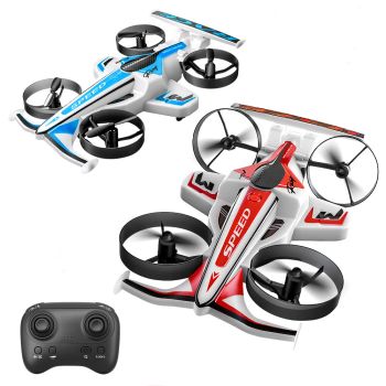 PJC M7S 2-en-1 coche de carreras drift terrestre-aire con modo de retención de altitud, acrobacias, control remoto 2.4G