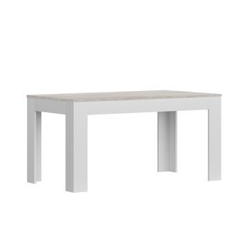 Mesa De Comedor Uki Con Patas En Forma De L De Algomerado Recubierto En Melamina En Color Cemento 75x80x140 Cm