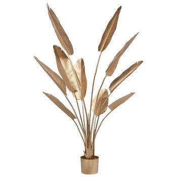 Planta Artificial En Maceta Para Interior Decoración Moderna De Plástico 162 Cm Dorado Banana Tree