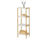 estanteria de bambu con 4 niveles balsfjord naturalblanco encasa