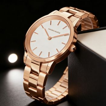 Reloj de mujer de oro rosa, acero inoxidable, movimiento japonés, reloj de cuarzo de 33mm, reloj de moda informal para parejas, relojes de joyería, reloj para mujer