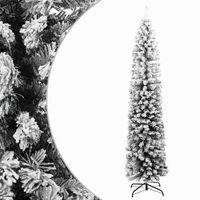 arbol de navidad artificial delgado verde con nieve pvc 240 cm vidaxl