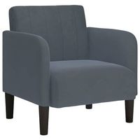 sillon con reposabrazos terciopelo gris oscuro 54 cm vidaxl