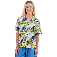 brava fabrics camisa x peanuts freehugs aloha shirt w - blue para mujer