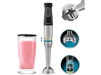 Batidora de mano - Cecotec Katana 15 Jar G, 1500 W, 21 velocidades, Turbo, Vaso 800ml, Brazo XL, Grey