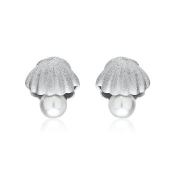 Pendientes de concha de plata 925 con perlas