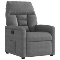 sillon reclinable tela de microfibra gris oscuro vidaxl