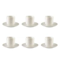 tazas de cafe 90ml con plumeti dorado - set de 6
