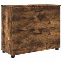 gabinete de bano  armario de bano con cajon roble ahumado 765 x 35 x 64 cm