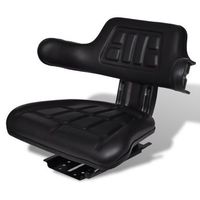 asiento de tractor con respaldo negro vidaxl