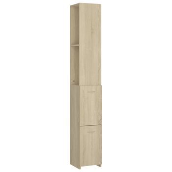 Armario De Baño | Mueble Baño Madera Contrachapada Roble Sonoma 25x26,5x170cm