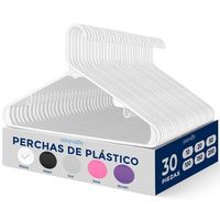 pack 30 ganchos de plastico premium antideslizantes ahorradores de espacio duraderos para camisas sueteres abrigos pantalones y vestidos r serenelife sl-hook30 blanco