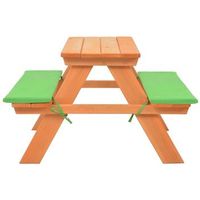 mesa de picnic  mesa de camping  mesa de jardin para ninos con bancos madera abeto 89x79x50 cm