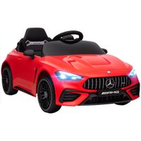aiyaplay coche electrico infantil diseno mercedes motores 12v control remoto luces led musica para ninos de 3-6 anos rojo
