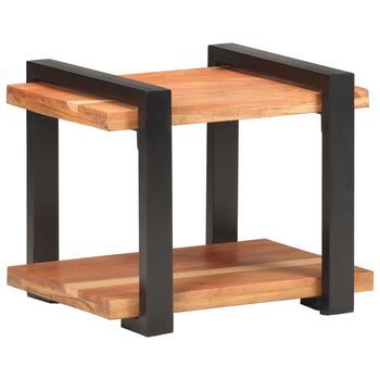 Mesita De Noche De Madera Maciza De Acacia 50x40x40 Cm Vidaxl