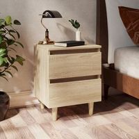 mesita de noche - mueble para dormitorio - madera contrachapada - roble sonoma 40x35x50cm