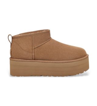 UGG para mujer. 1135092 Botines de piel W Classic Ultra Mini Platform marrón (38), 3 a 5cm, Ninguno, Casual