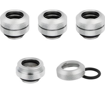 CORSAIR Hydro X Series XF 12mm Hardline Fitting - Chrome, Pack of 4