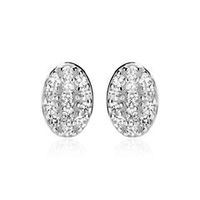 pendientes ovalados de plata 925 con circonita