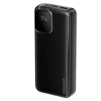 ESSAGER ES-D023 22.5W 37/74Wh 10000/20000mAh Banco de energía con pantalla digital y 2 cables integrados Batería externa