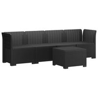 sofa de jardin de 4 plazas aspecto de ratan pp gris antracita vidaxl