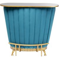bar terciopelo azul petroleo y detalles dorados 120 x 48cm
