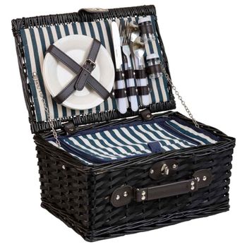 Cesta de picnic azul 38x26x19