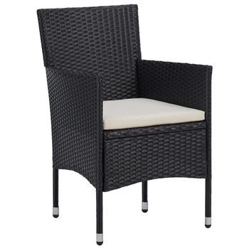 Conjunto De Jardín Vidaxl 2 Sillones+1 Mesa Tapa Vidrio Negro