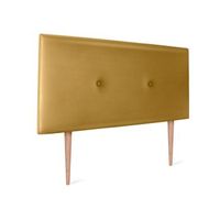 cabecero de polipiel liso con botones 90x105cm con patas camas 8090 - dorado