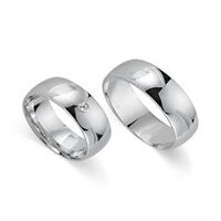 alianzas 8 quilates oro blanco con diamante