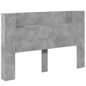 Cabecero，panel De Cabecero Con Estante Gris Concreto 160 X 16,5 X 103,5 Cm