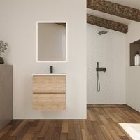 conjunto de bano kaji  60 cm bardolino  dos cajones  lavabo empotrado  mueble montado  no incluye espejo  alday