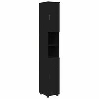 gabinete de bano con almacenamiento negro 30 x 35 x 192 cm vidaxl