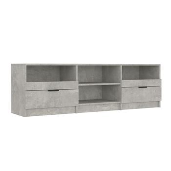 Mueble Tv | Mueble De Salón | Armario Tv Madera Contrachapada Gris Hormigón 150x33,5x45 Cm