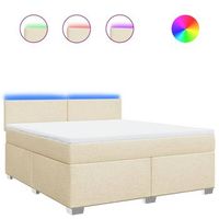 cama box spring con colchon tela color crema 180x200 cm vidaxl