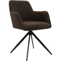 silla de comedor olema de tejido de peluche tela marron 58x56x82 cm clp